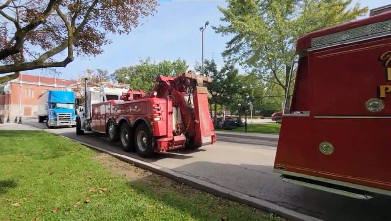 Towing Asheville truck on Airport Road in Arden NC near the Asheville Regional Airport interchange